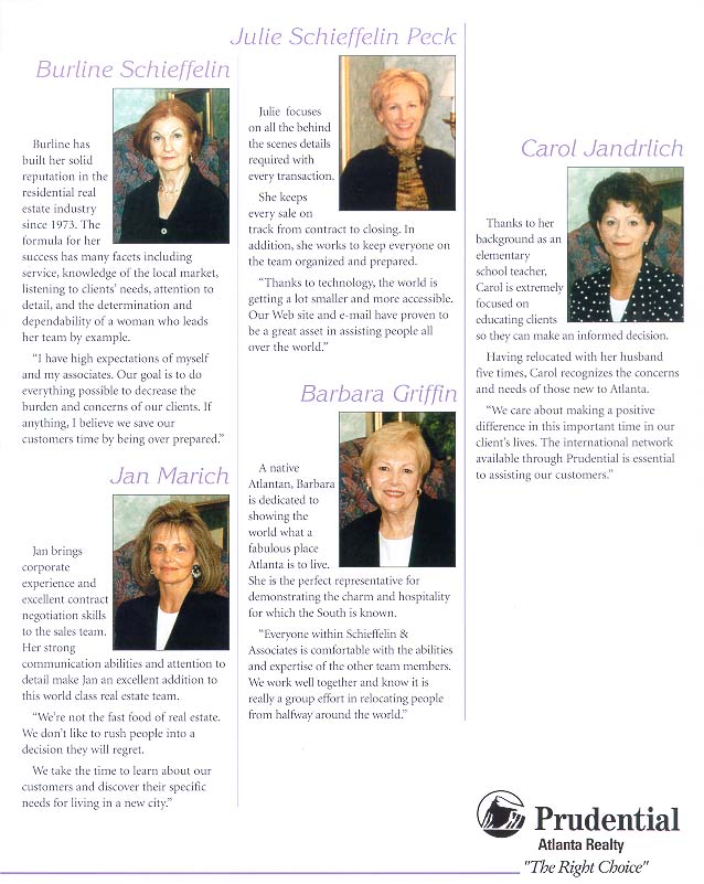 4 page brochure for Prudential GA. Realty